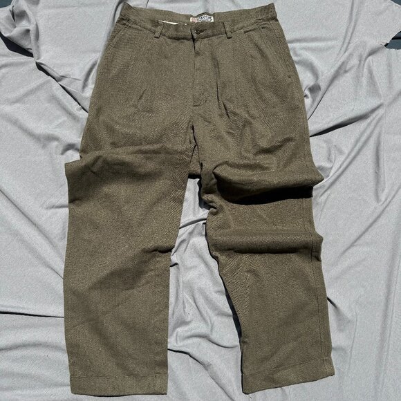 Structure Other - Vintage Y2K Structure Pants Men 36X34 Green Twill Loose Baggy Pleated Cuffed
